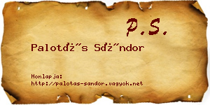 Palotás Sándor névjegykártya